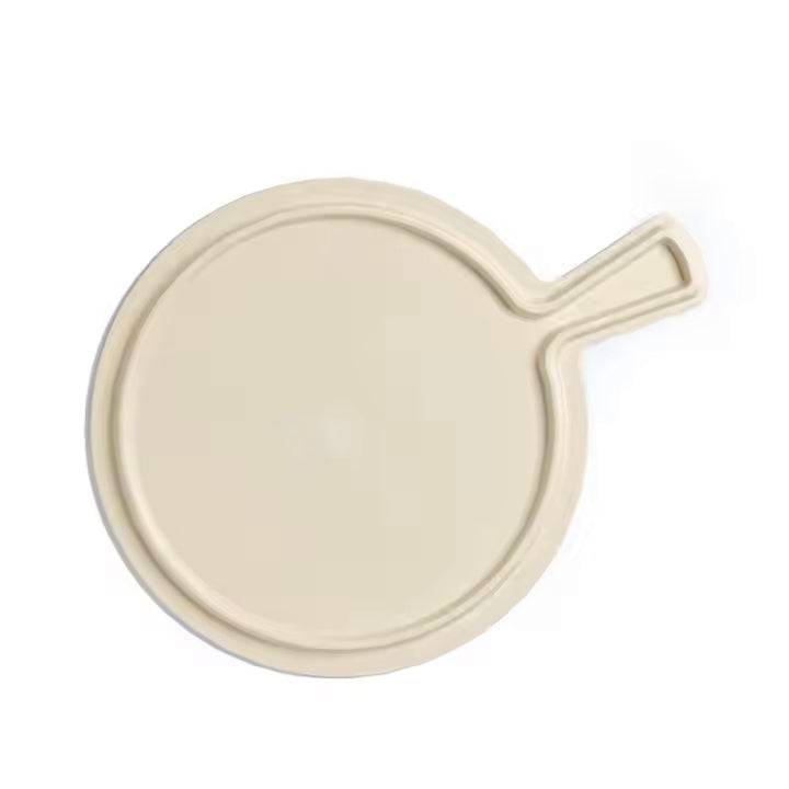 11" Dia Melamine Light Yellow Round Faux Wood Serving (M218633Y) - Chefcoca
