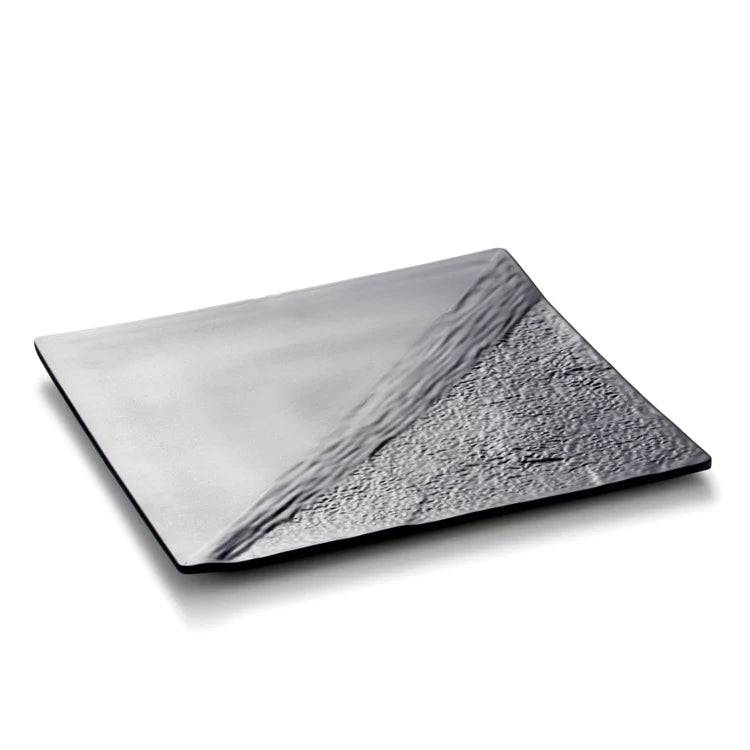 13"X12.5" Black Matte Rectangular Melamine Flat Plate(M414900B) - Chefcoca
