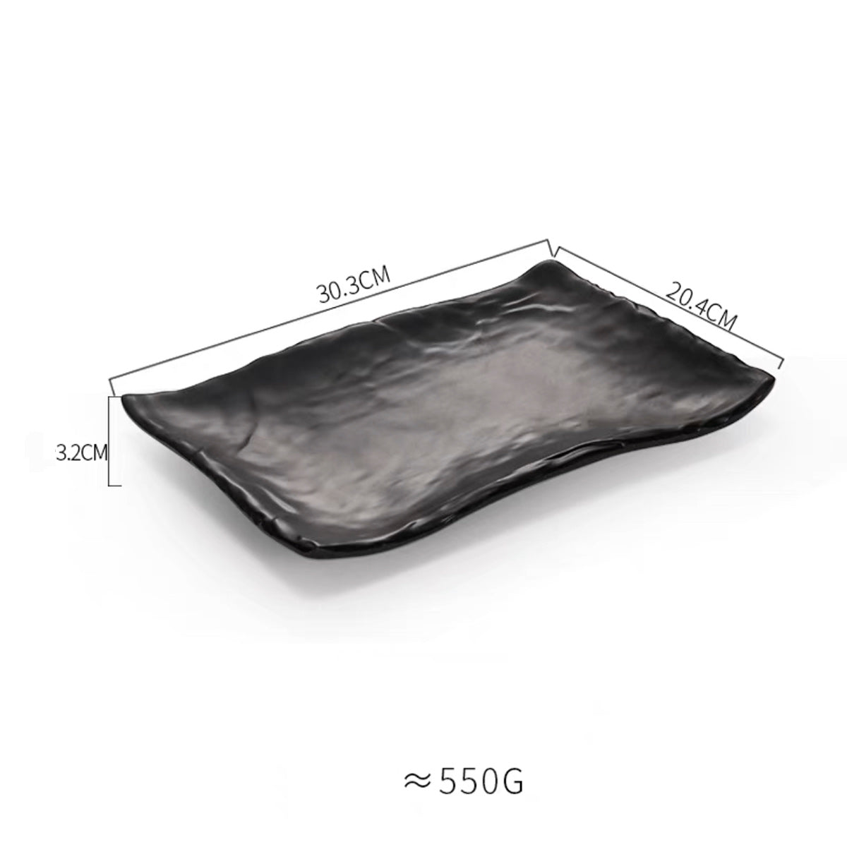 Wavy Stone Style Slab Melamine Plate (M415020B-M415022) - Chefcoca