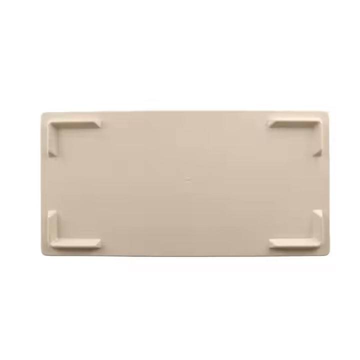 13 3/4"x 7" Melamine Light Yellow Faux Wood Serving Plate with Wavy Edge (M459050Y) - Chefcoca