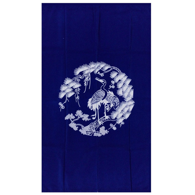 Blue Door Curtain with Crane Pattern (MK-590)
