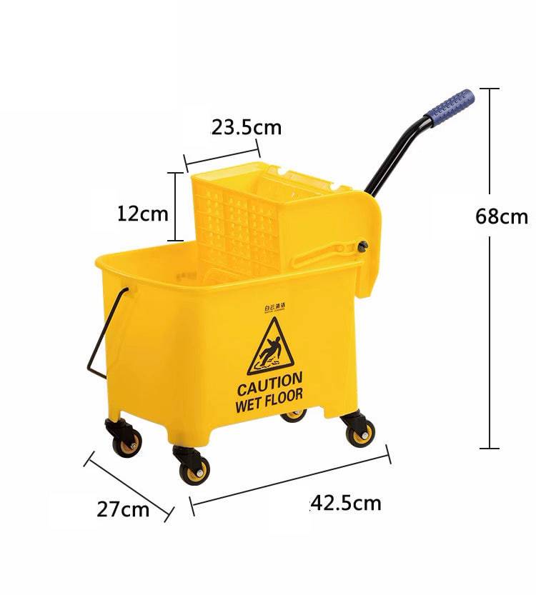 Mop Bucket with Wringer 20L/5.2 Gallon, Yellow - Chefcoca