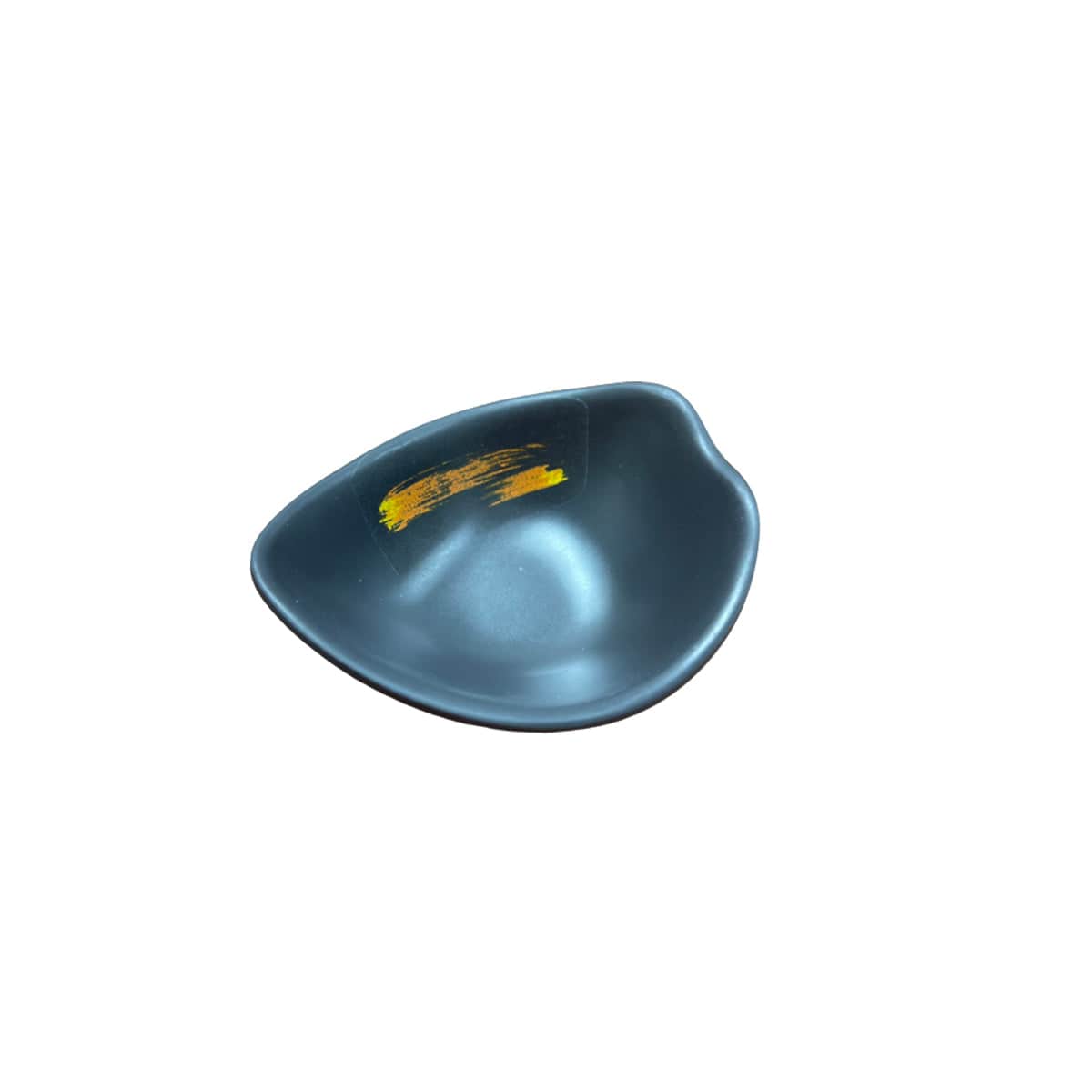 Melamine black sauce dish with white & golden pattern (MS-4813) - Chefcoca