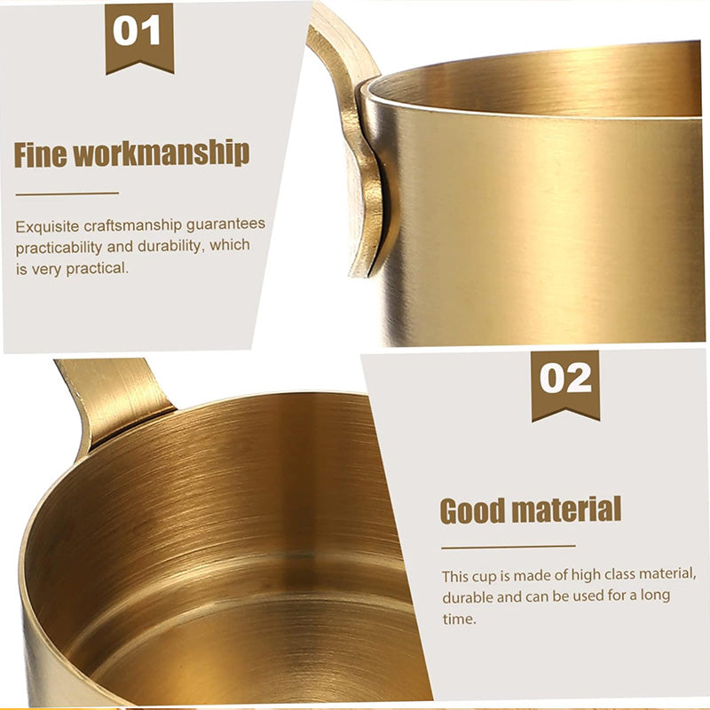 Mini Sauce Pan, stainless steel tiny sauce cup with handle, mini gadgets pan-Gold - Chefcoca
