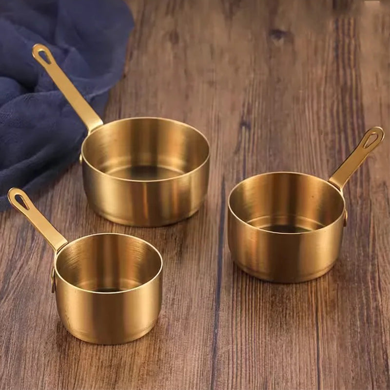 Mini Sauce Pan, stainless steel tiny sauce cup with handle, mini gadgets pan-Gold - Chefcoca