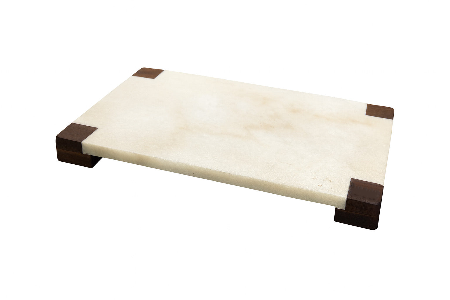 Chefco, Marble Serving Board with Wooden Corners | Rectangular Cheese & Charcuterie Board (ST-S4001)