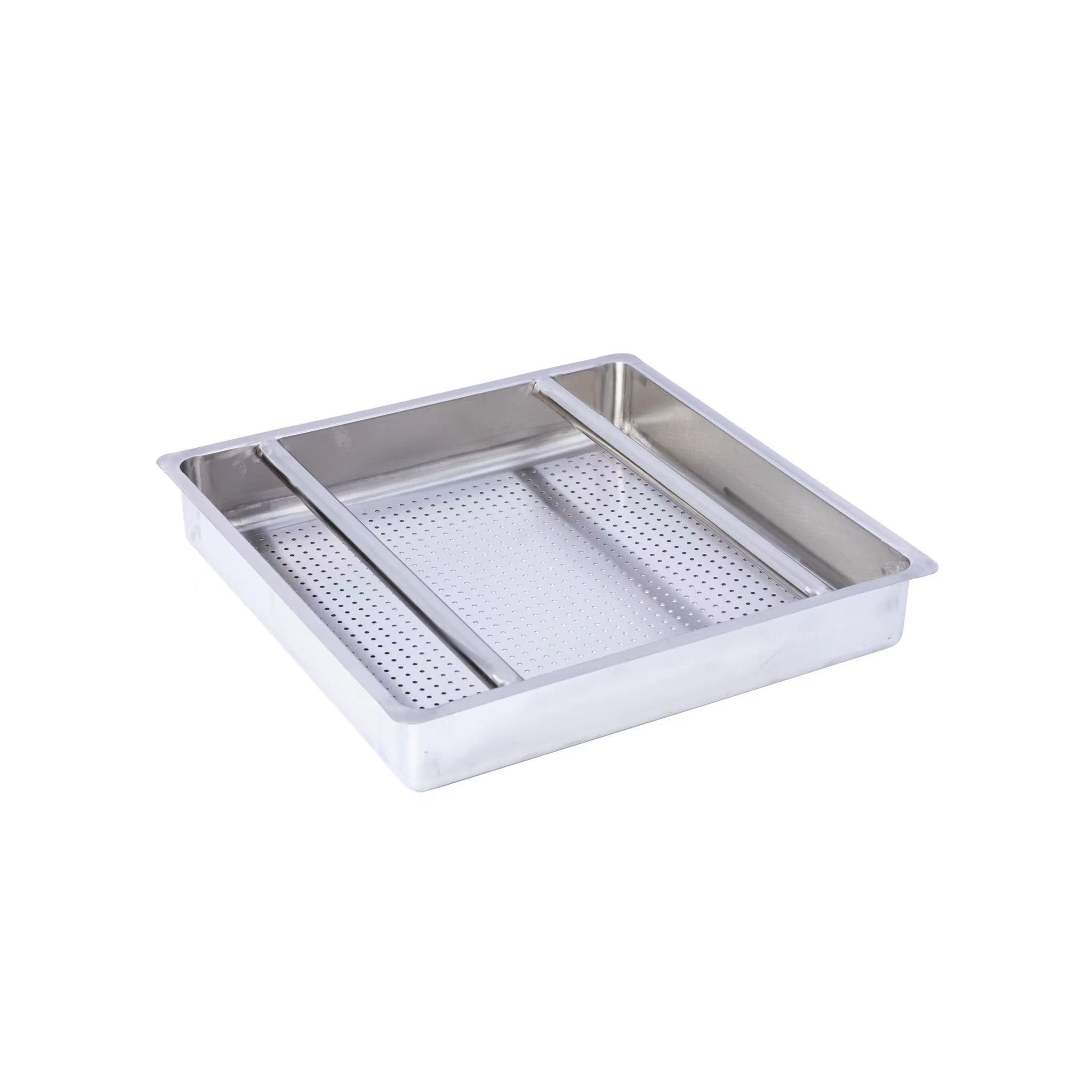 Metal 304, Stainless Steel Pre-Rinse Basket,20" x 20" x4" H - Chefcoca