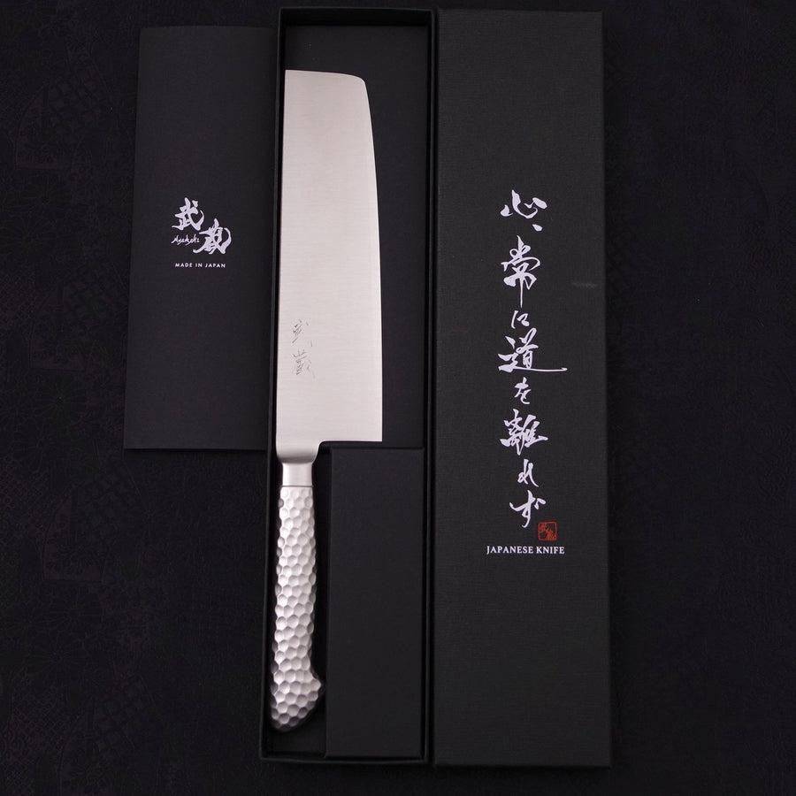 MUSASHI Nakiri knife VG-5 Polished Western Handle 180mm (308-180) - Chefcoca