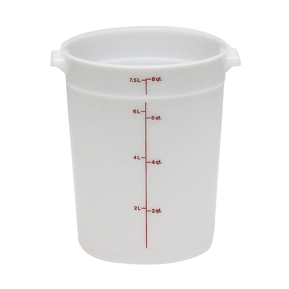 White Polypropylene Round Food Storage Container (1-22 Quarts), Lids Sold Separately - Chefcoca