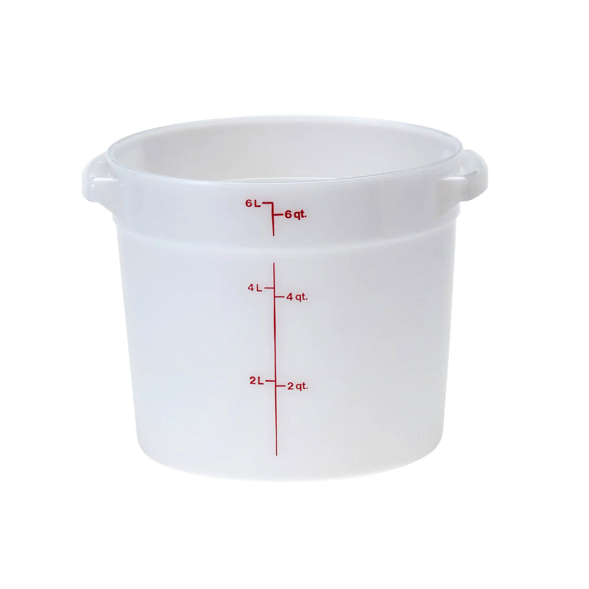 White Polypropylene Round Food Storage Container (1-22 Quarts), Lids Sold Separately - Chefcoca