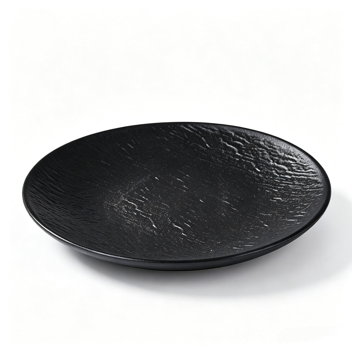 CHEFCO, P201-8BL, 8" Round Melamine Plate – Black Marble Finish, 7.99"Dia x 0.75"H