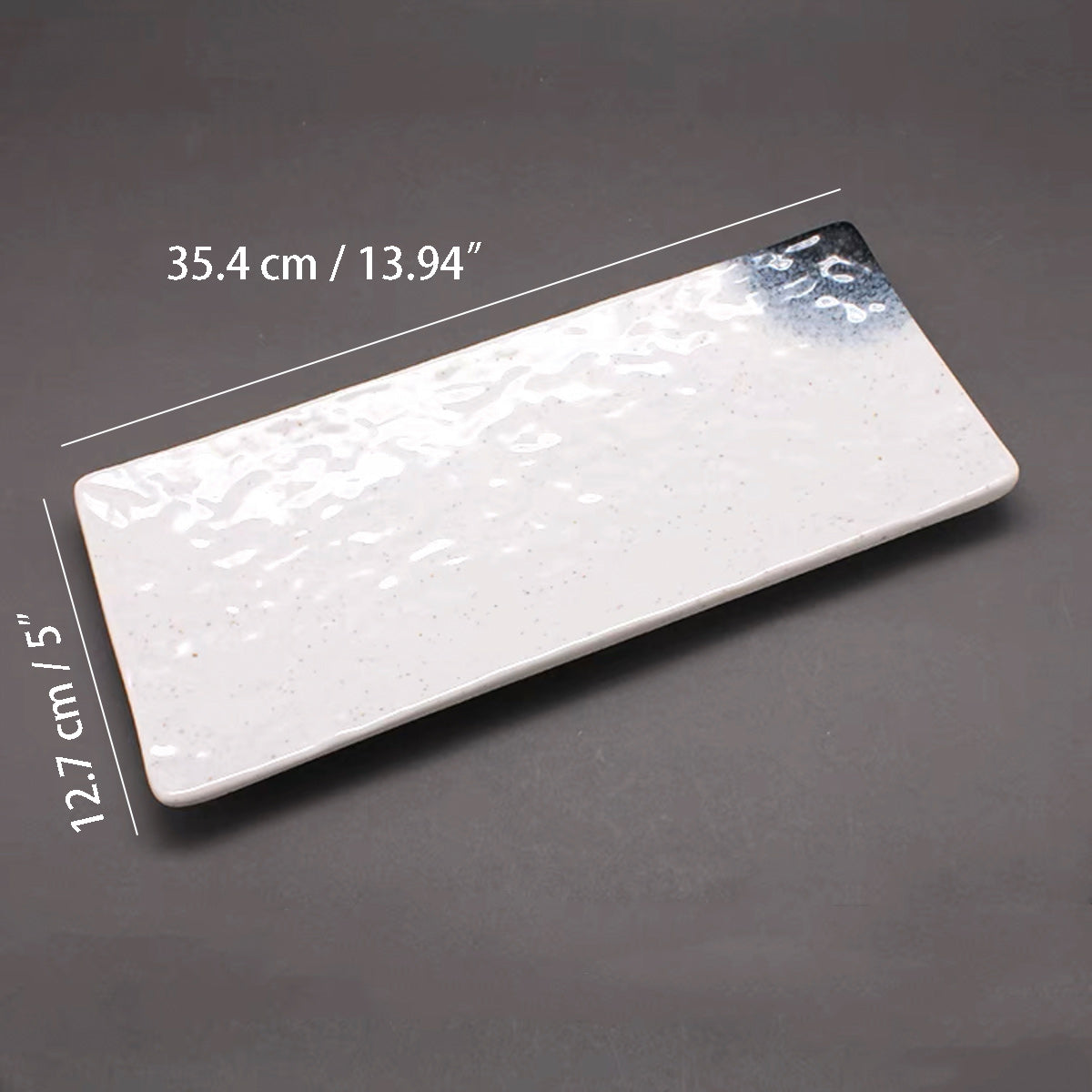 Dark Blue Ombre Hammered Pattern Rectangular Melamine Plate (PD286K,PF14002K) - Chefcoca