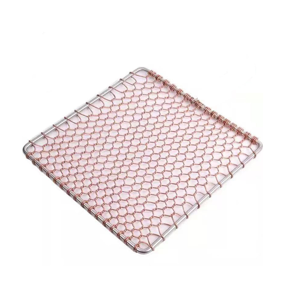 PGW-320S, BBQ Grill Basket, Copper Material Fish Barbecue Grilling Grate, Portable Hand Made BBQ Grid Rack Accessories, Grill Net for Outdoor Camping Grilling Vegetables - Chefcoca