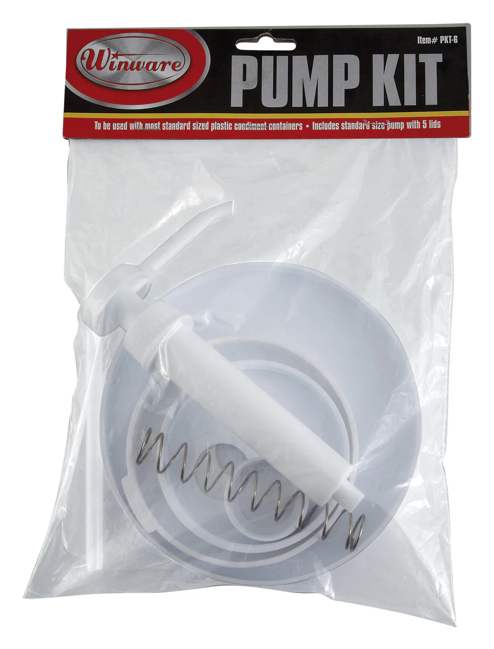 PKT-6 - Plastic Pump Kit, Standard Pumps and 5 Lids - Chefcoca