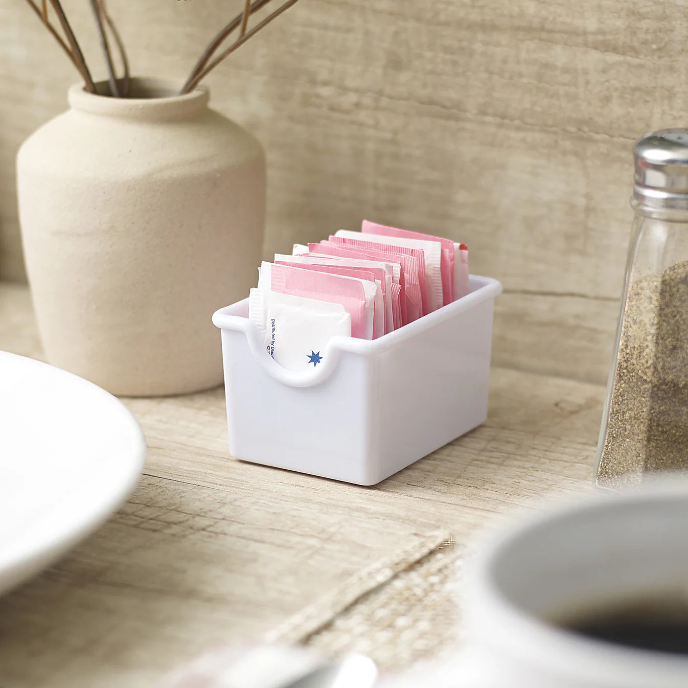 PPH-1W - Sugar Packet Holder, Plastic - White ( 12 pcs) - Chefcoca