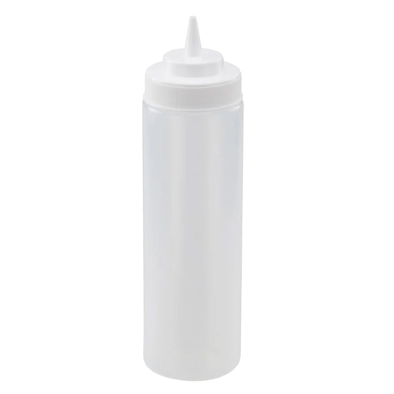PSW-12 - 12oz Squeeze Bottles, Wide Mouth, Clear, 6pcs/pk - Chefcoca