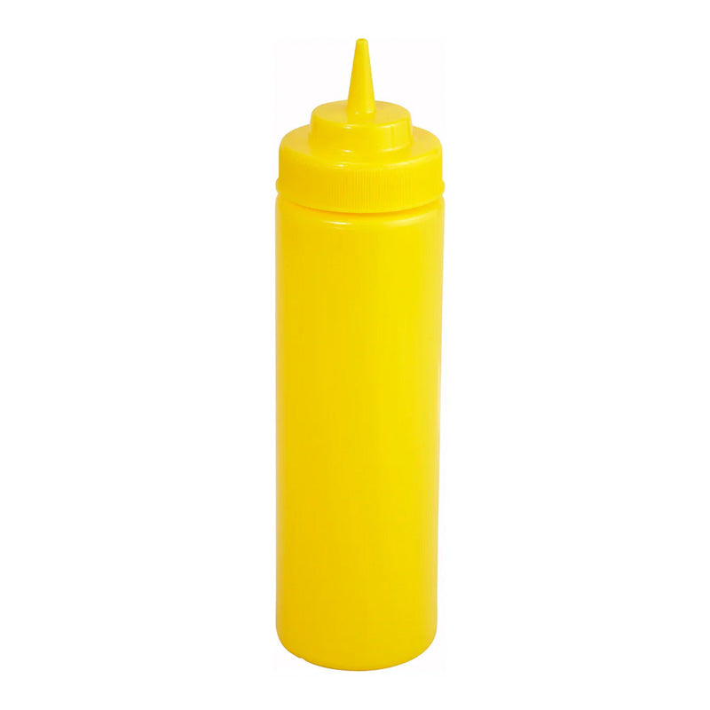 PSW-32Y - 32oz Squeeze Bottles, Wide Mouth, Yellow, 6pcs/pk - Chefcoca