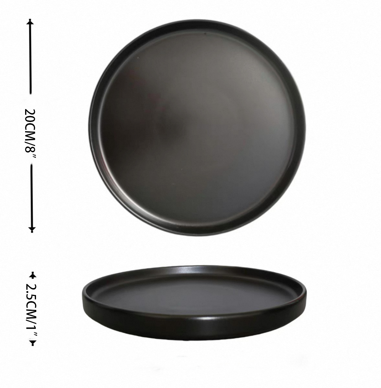 Chefco,PTC00044/45,Black Drum Shape Plate - Chefcoca