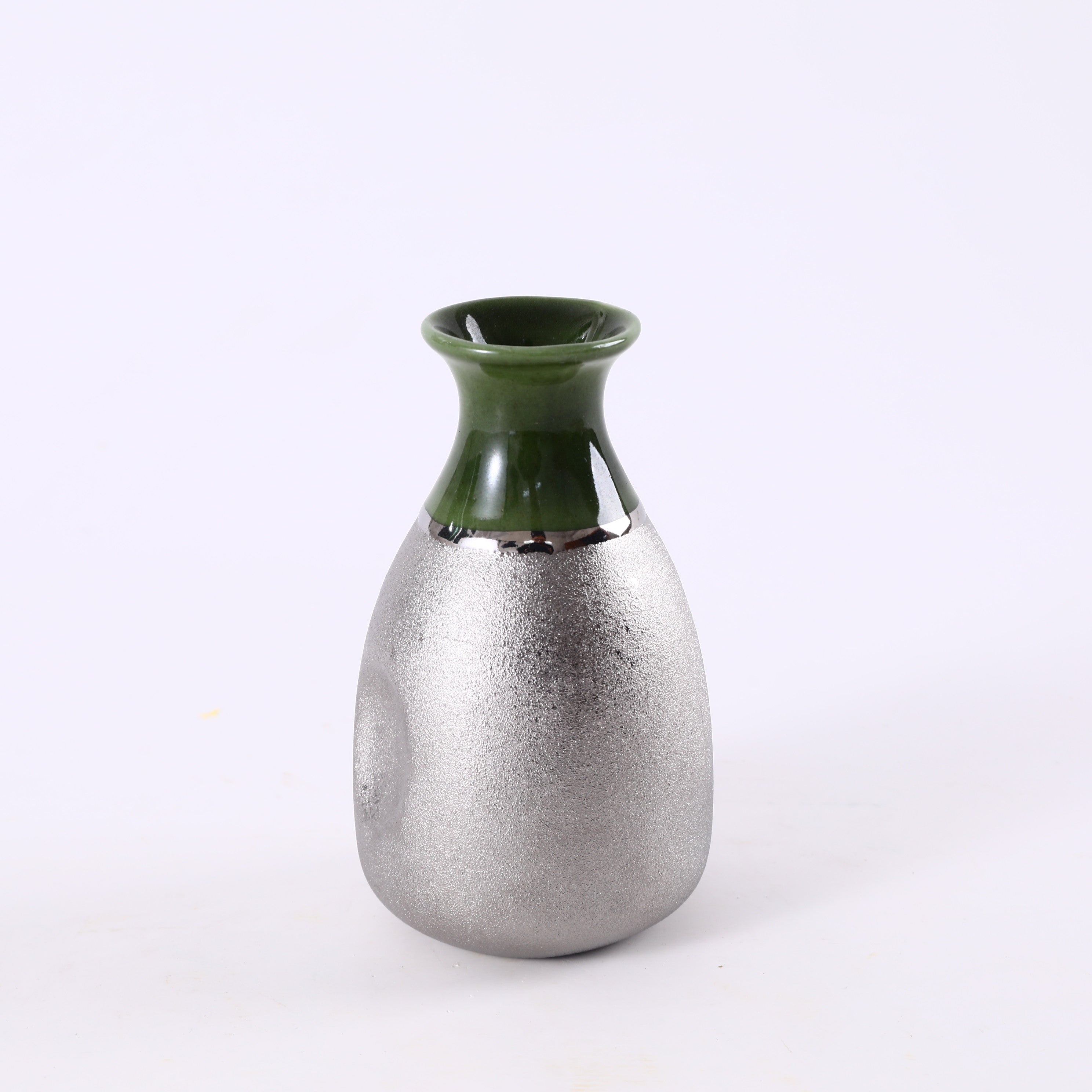 (PTC00401) 5 1/4" High Green inner and dark grey outer Sake Bottle - Chefcoca