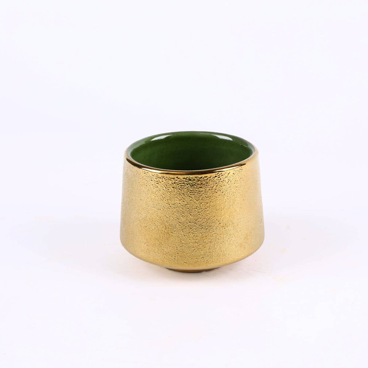 Golden & Green Ceramic Tea cup (PTC00404) - Chefcoca