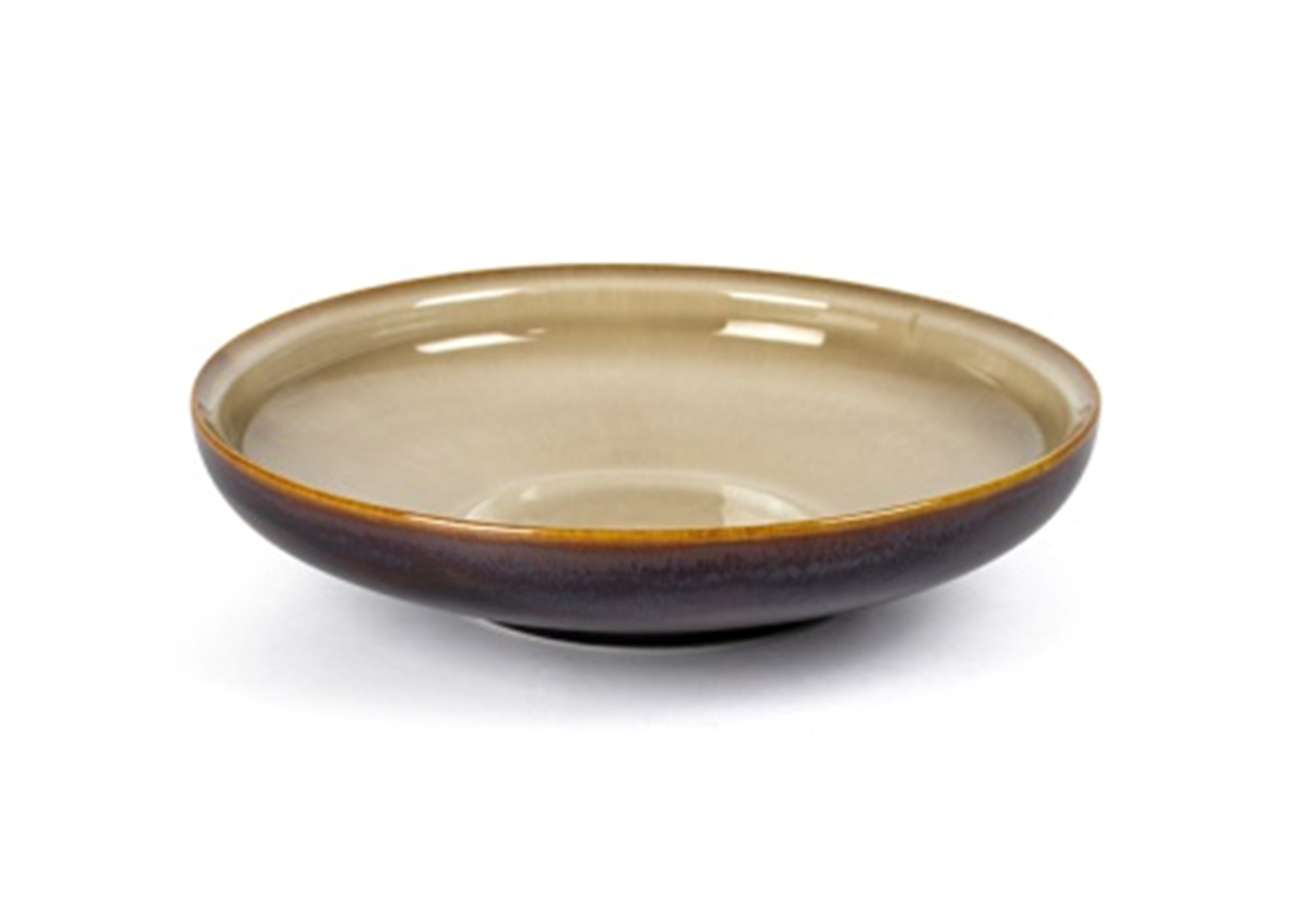 (PTC00615)  12" Ceramic Brown kiln Round Deep Plate - Chefcoca