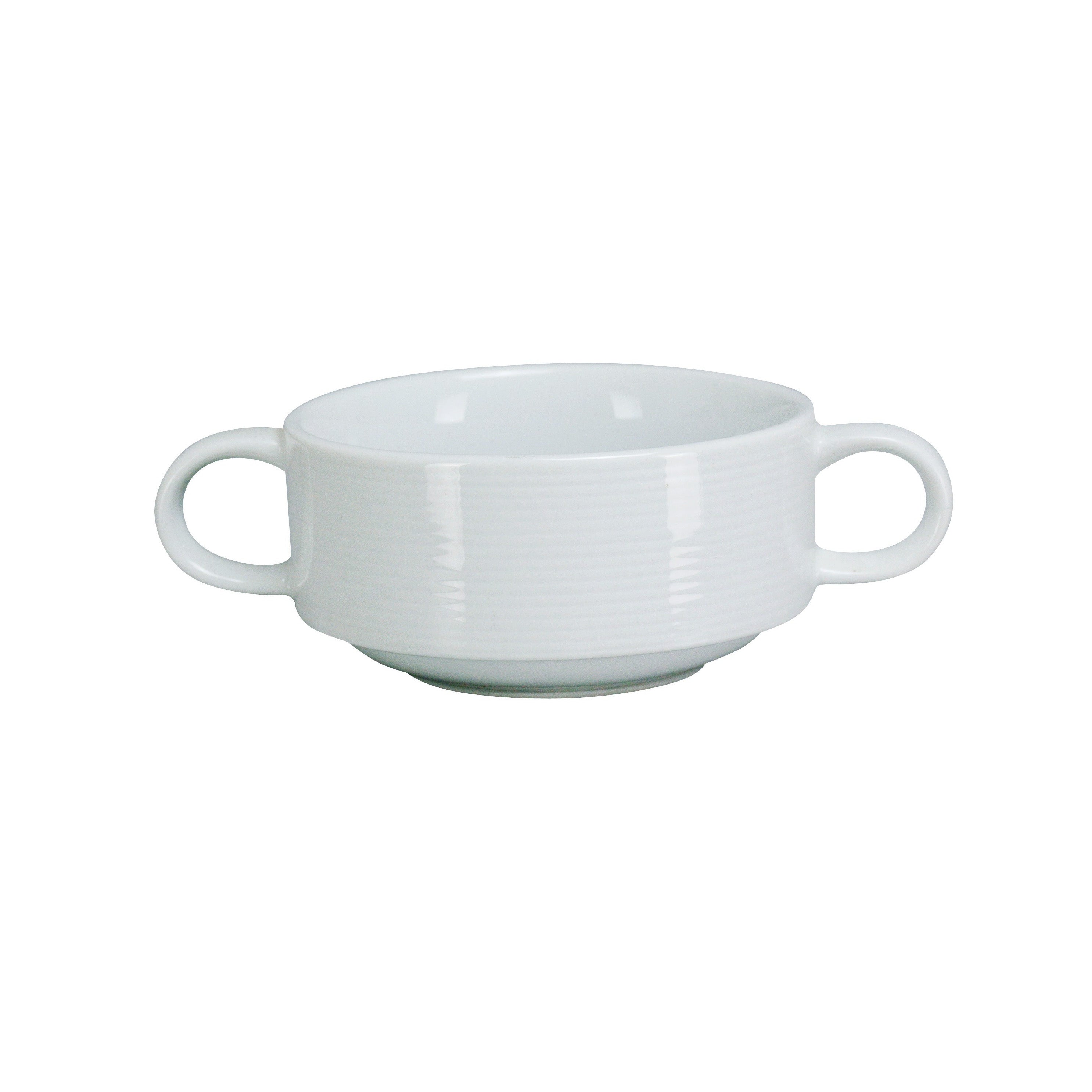 Chefco, 210-40C Paris 4" Bouillon Cup with Handle, 10 Oz, China, Round, Super White