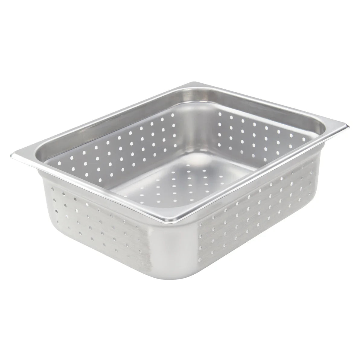 SPF-204P - Perforated Steam Pan, 24 Gauge Stainless Steel, half size, 4" - Chefcoca