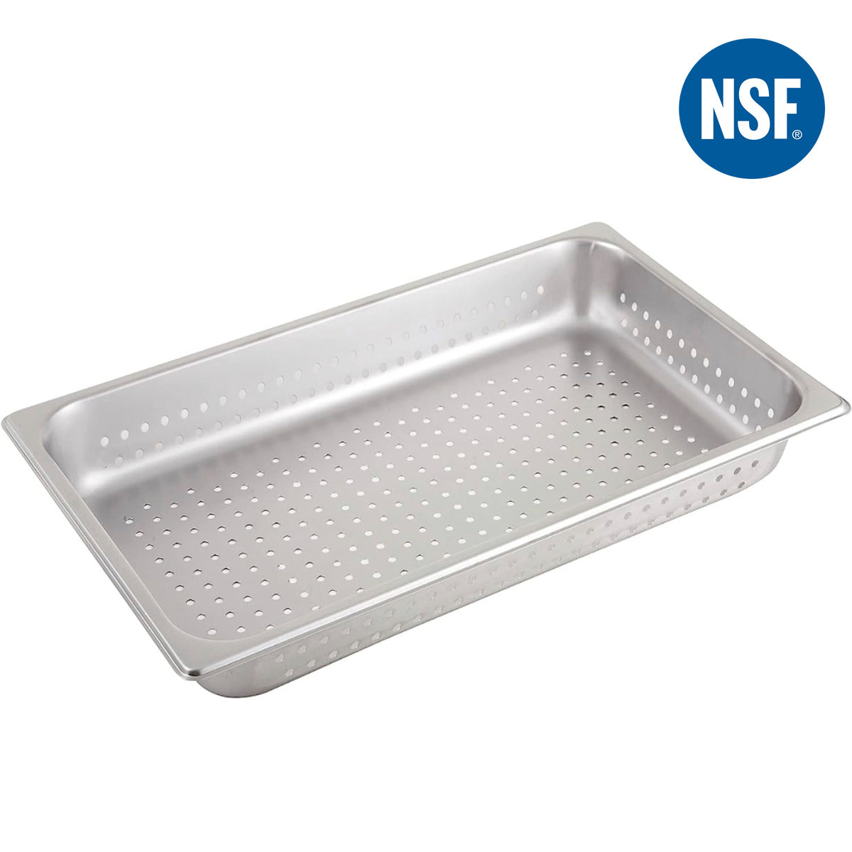 Table à vapeur perforée anti-bourrage en acier inoxydable de 2 1/2 po de profondeur, pleine grandeur
