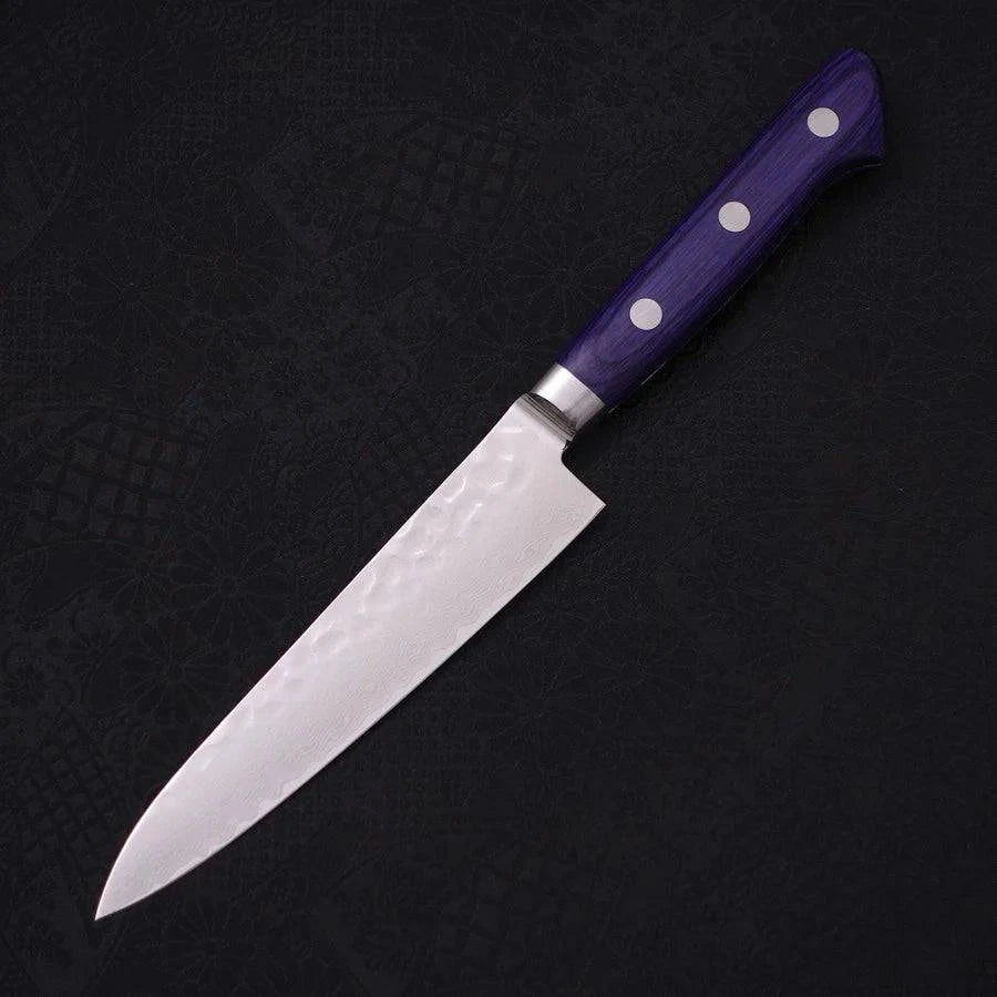 MUSASHI VG-10 Tsuchime Damascus Western-Blue Handle 135mm (148-135) - Chefcoca