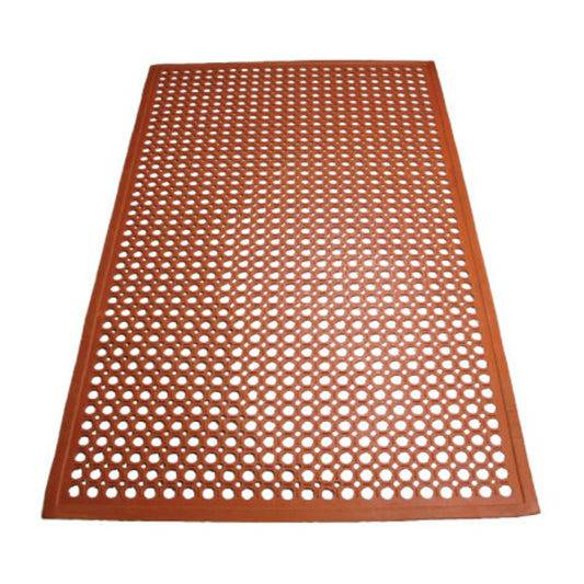 RBM-35R - Rubber Floor Mats, Beveled Edge - Red - Chefcoca