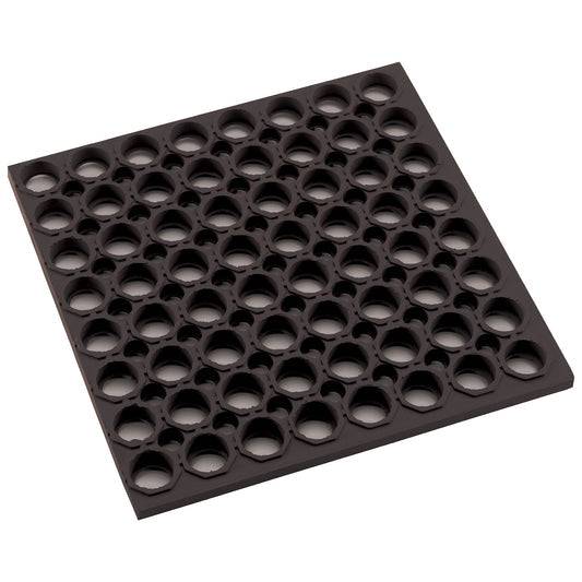RBMH-35K-R - Rubber Floor Mat, 3' x 5' x 3/4", Straight Edge - Black, Rolled - Chefcoca