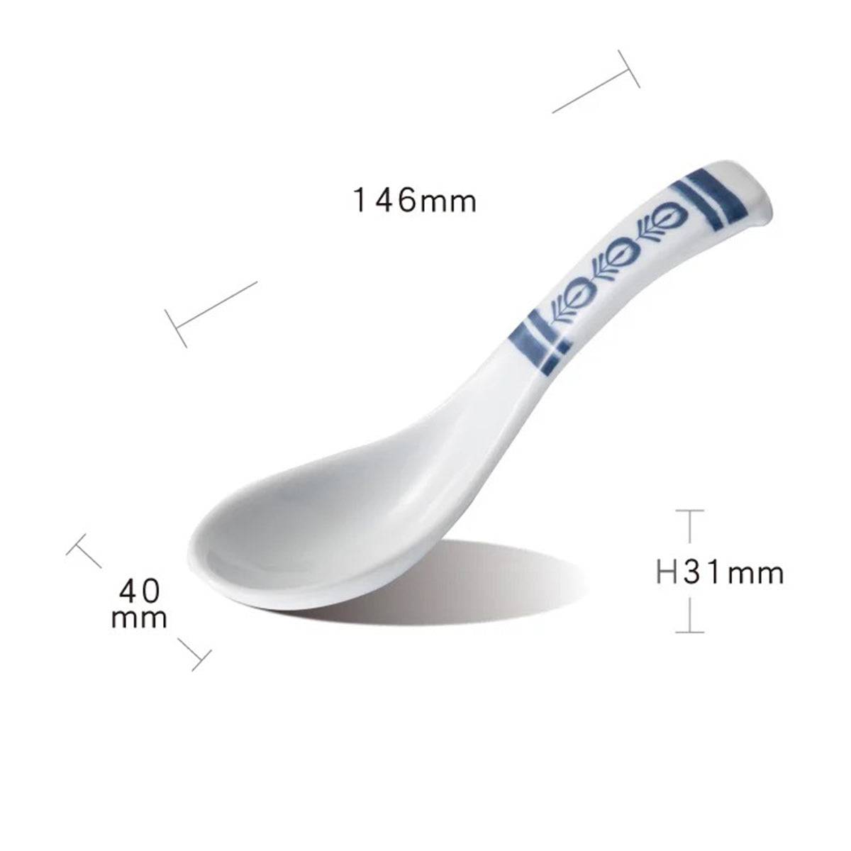 Melamine Spoon with Blue Vine Pattern (S-07BV) - Chefcoca