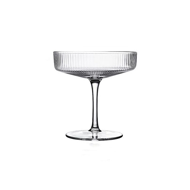 Classic Cocktail Glassware for Champagne, Martini, Manhattan, Cosmopolitan, Sidecar | Crystal Speakeasy Style Saucer Goblets with Stems - Chefcoca