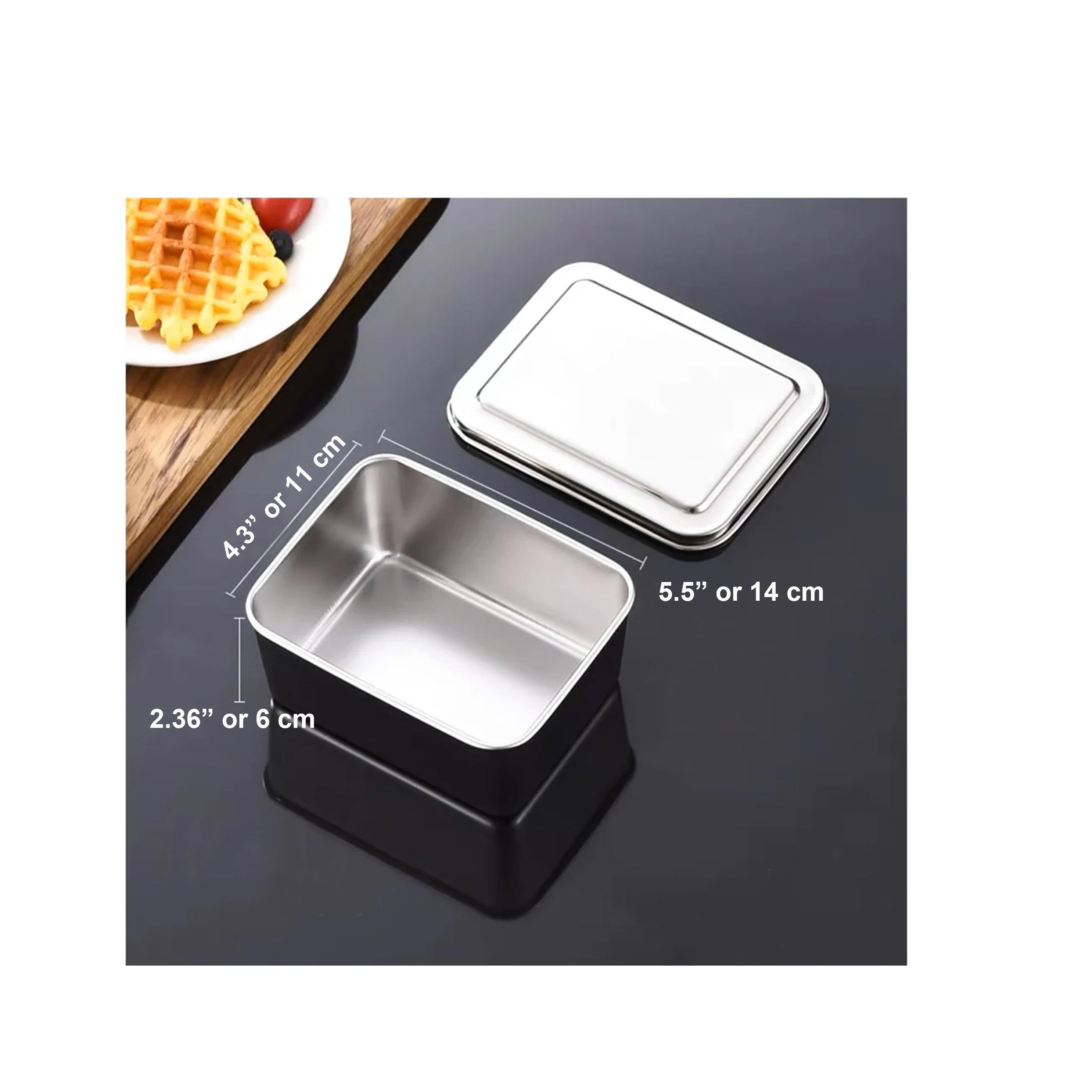 Stainless Steel Sauce/Condiment Box with Rectangular Containers (SBX-1) - Chefcoca