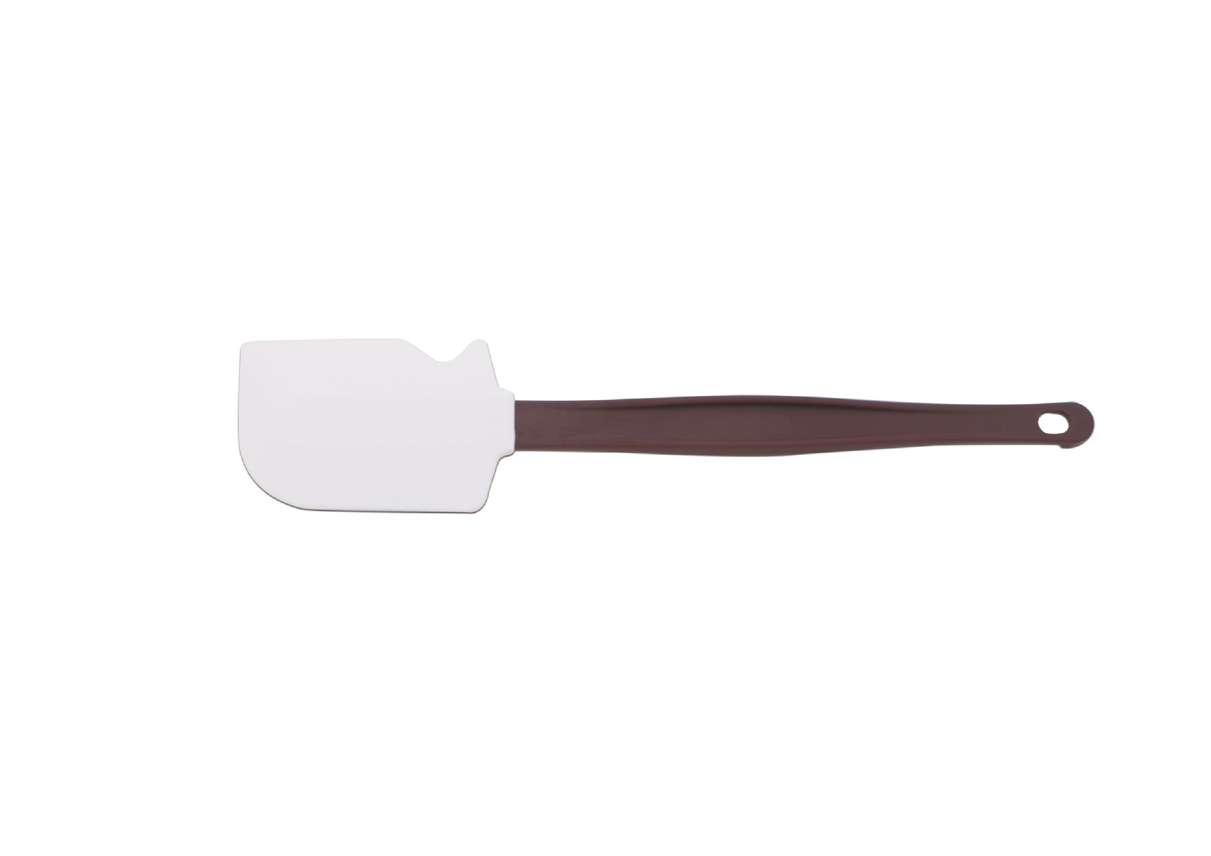 Sub-Equip High Heat Resistant Silicone Flat Spoon Spatula with Brown Nylon Handle (10" - 16" Length) - Chefcoca