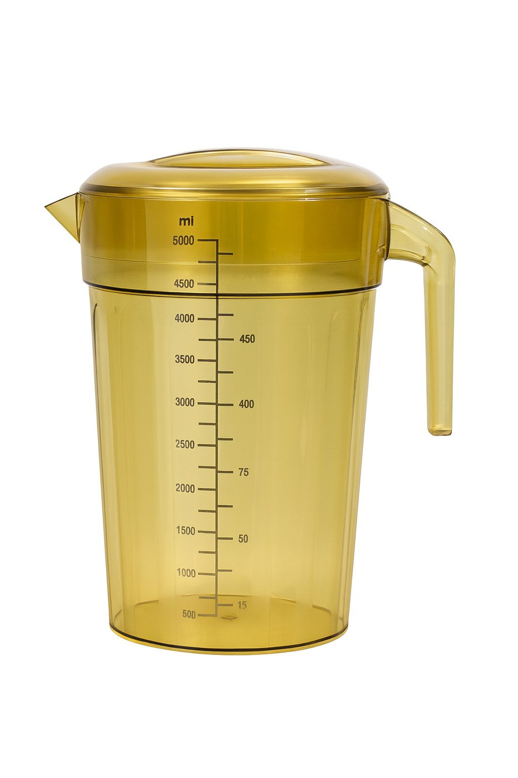 Sub-equip,SE-2050B,Polycarbonate Water Pitcher with Lid Measuring Cup ,Amber 5000ml