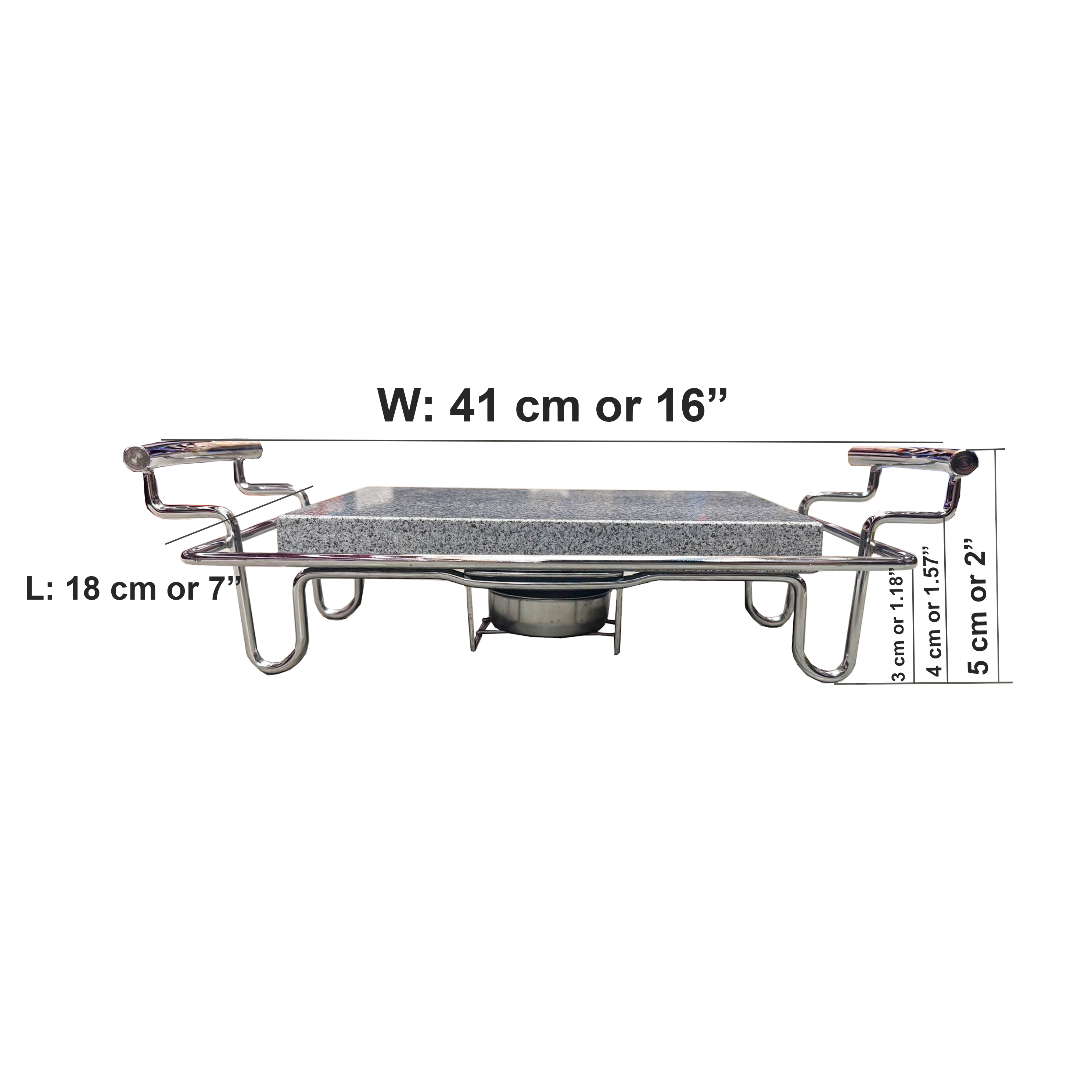 Chefco SG-1525, Rectangular store plate with stainless steel stand - Chefcoca