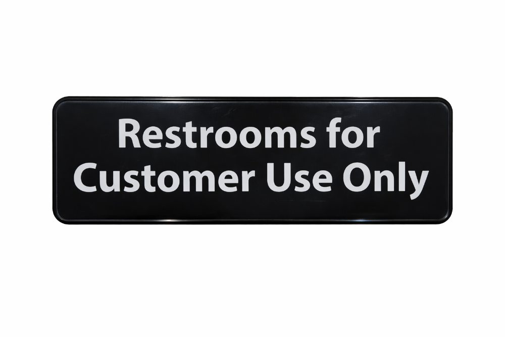 SGN-317 - Information Signs, 9"W x 3"H - Restroom for Customer Use Only - Chefcoca