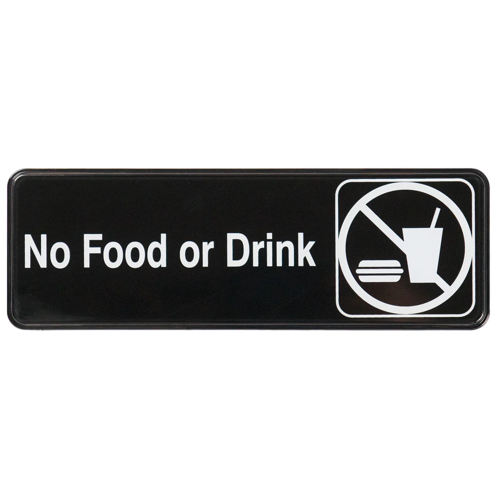 SGN-333 - Information Signs, 9"W x 3"H - No Food or Drink - Chefcoca