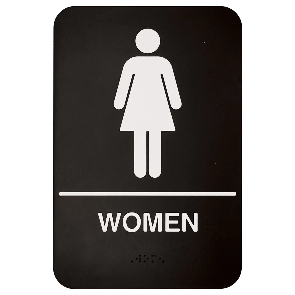 SGNB-606 - Information Signs with Braille, 6"W x 9"H - Women - Chefcoca