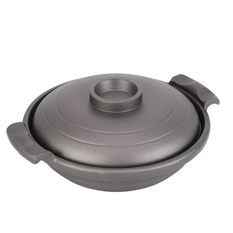 Aluminum Black Pot with lid, Stockpot stewpot - Chefcoca
