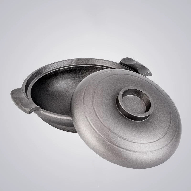 Aluminum Black Pot with lid, Stockpot stewpot - Chefcoca