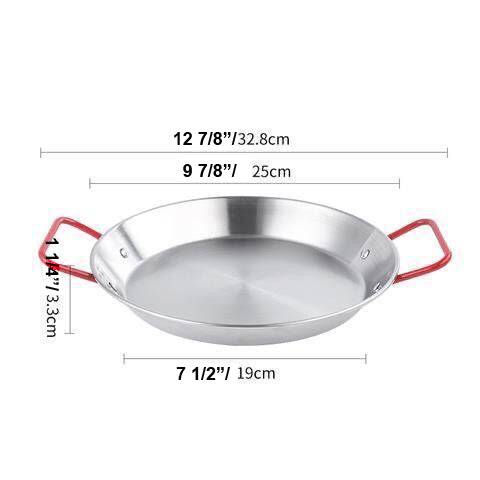 Paella Pan with Polished Stainless Steel (SPP-20S/SPP-24S/SPP-28S/SPP-32S) - Chefcoca