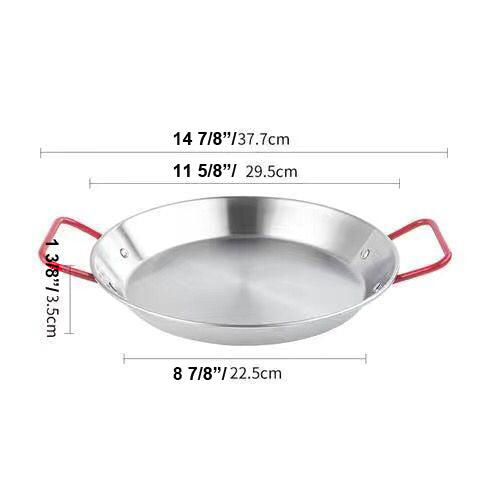 Paella Pan with Polished Stainless Steel (SPP-20S/SPP-24S/SPP-28S/SPP-32S) - Chefcoca