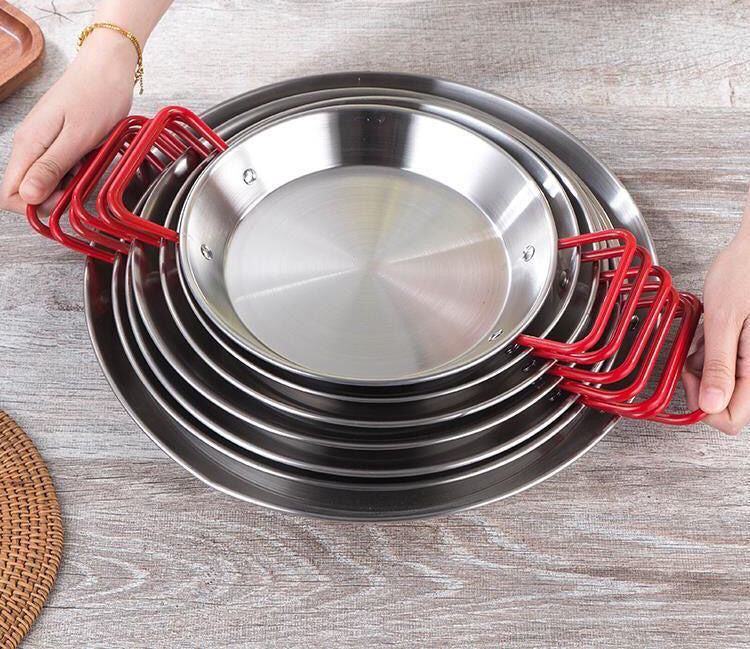Paella Pan with Polished Stainless Steel (SPP-20S/SPP-24S/SPP-28S/SPP-32S) - Chefcoca