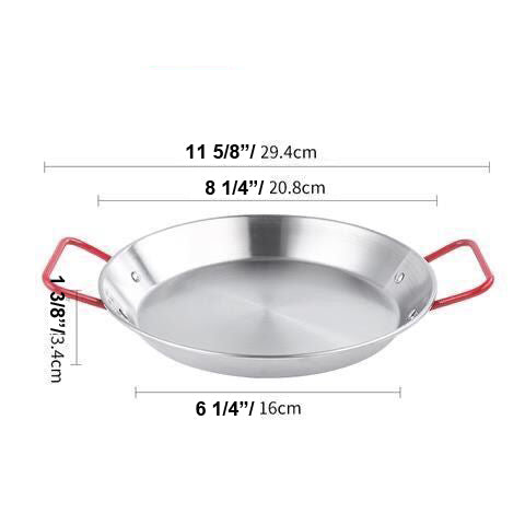Paella Pan with Polished Stainless Steel (SPP-20S/SPP-24S/SPP-28S/SPP-32S) - Chefcoca