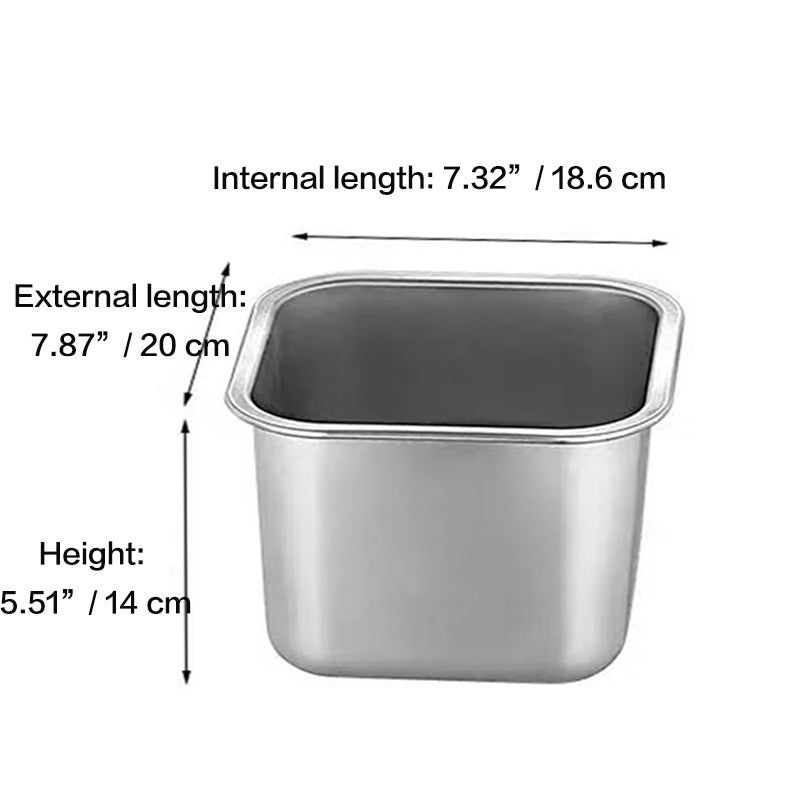 Chefco, 20 cm Storage Container Multi-functional Stainless Steel Condiment Jar, square compartment condiment (SSC-20) - Chefcoca