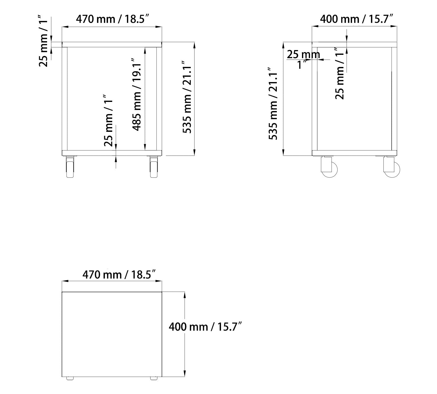 Chefco, SST-2, 304 Stainless Steel Trolley, Rice Cooker Cart (15.7“ x 18.5" x 25") - Chefcoca