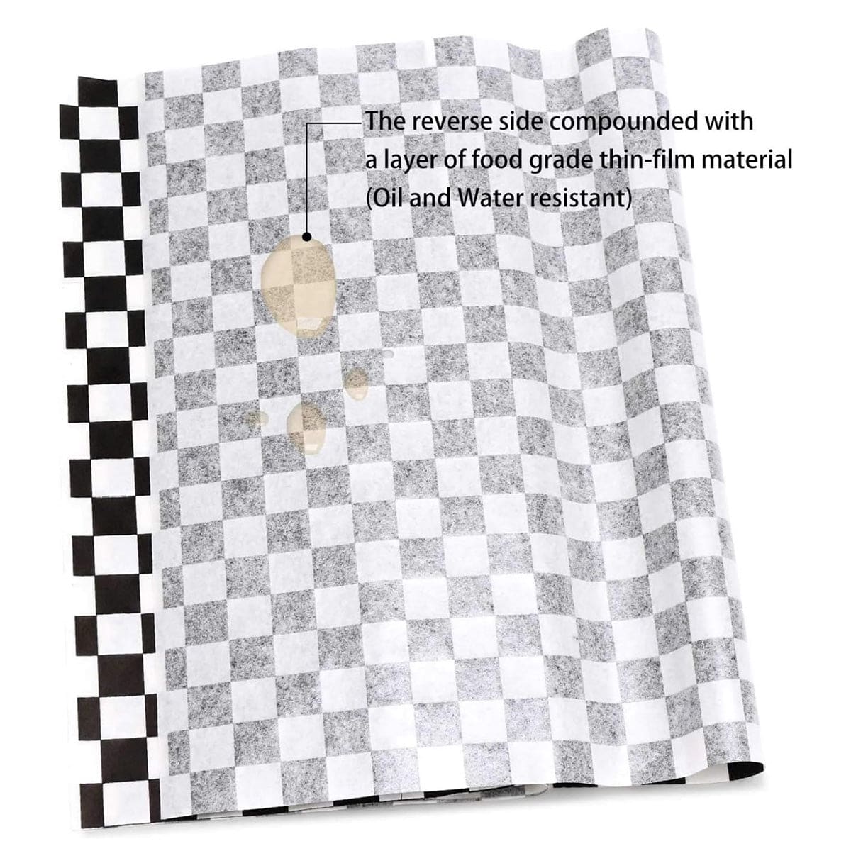 Wrap Paper, Black & White Greaseproof Sandwich Wrap Paper Deli Paper Wax Paper (200 Sheets) - Chefcoca