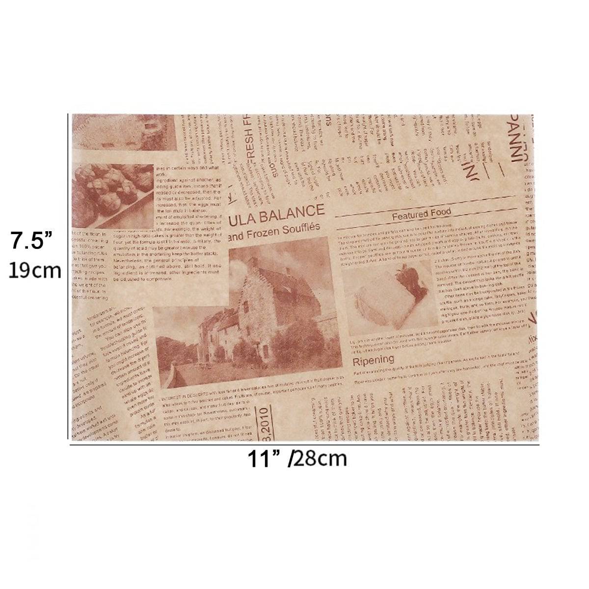 Wrap Paper, Newspaper Sheets Greaseproof Sandwich Wrap Paper Deli Paper Wax Paper (1000 Sheets) - Chefcoca